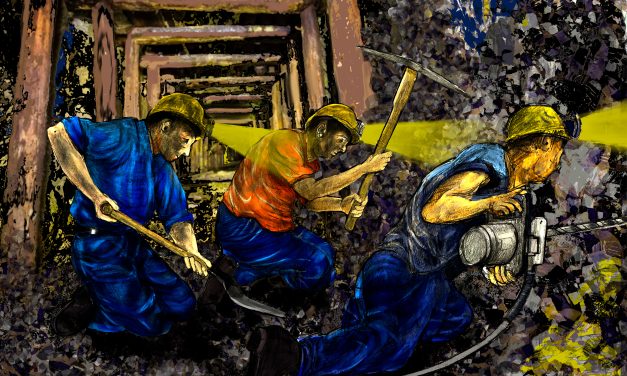 Miners working underground